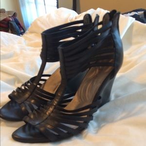 Black Sandal Wedges